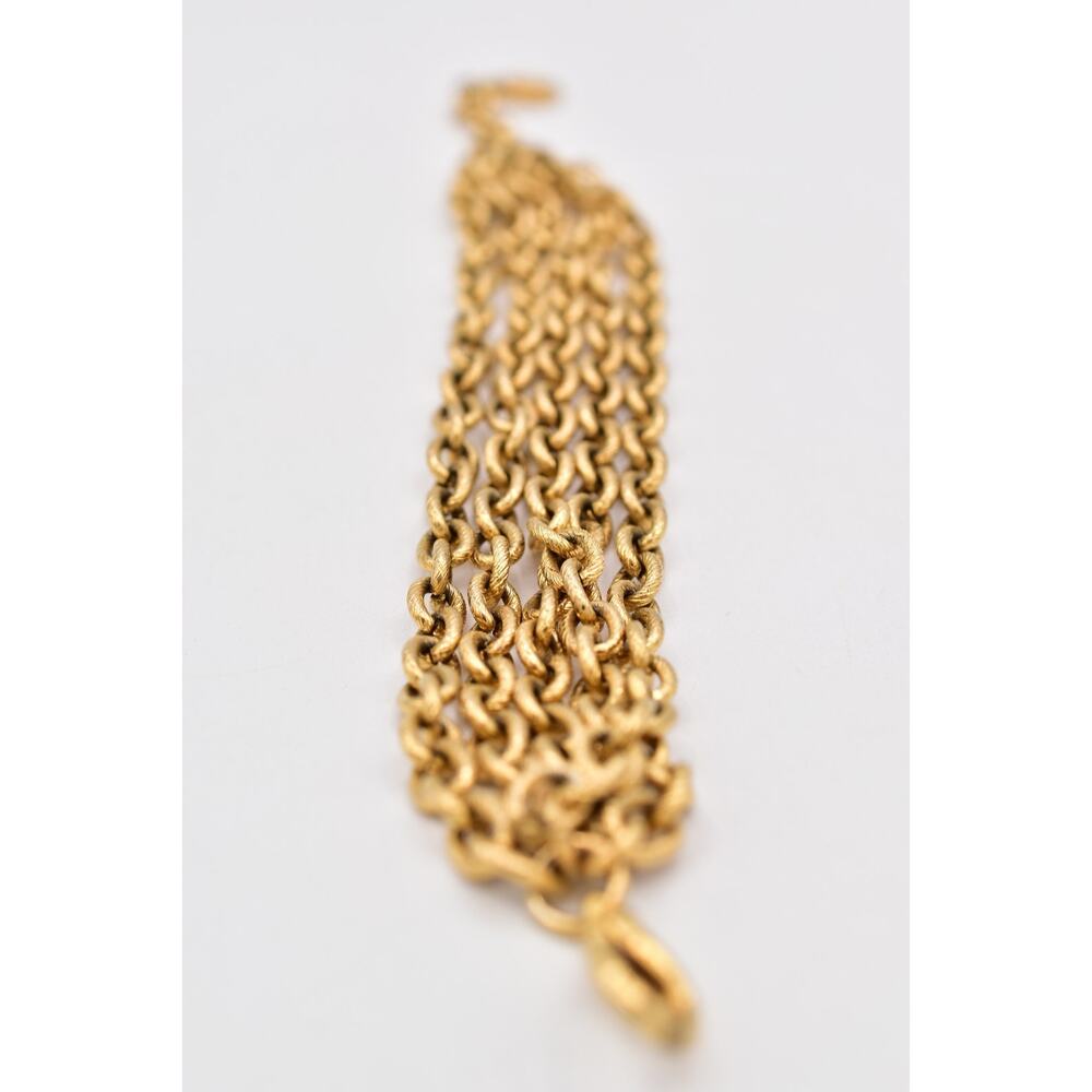 Givenchy Vintage Multi-Chain Bracelet Gold Textured Link Signed 1980s Bin2 - Picture 10 of 12